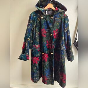 Floral Hooded Women's Coat